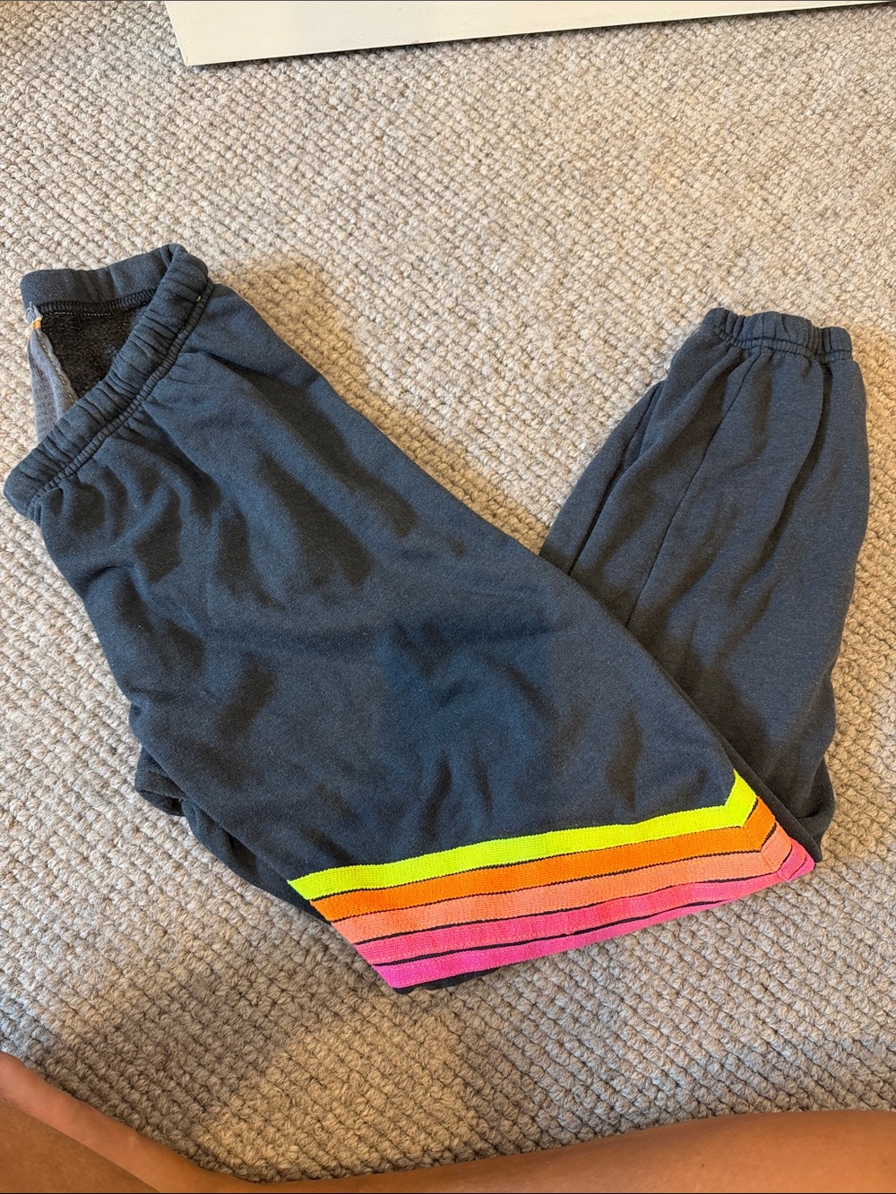 Women’s Aviator Nation Chevron Sweatpants with Neon Rainbow Stripe